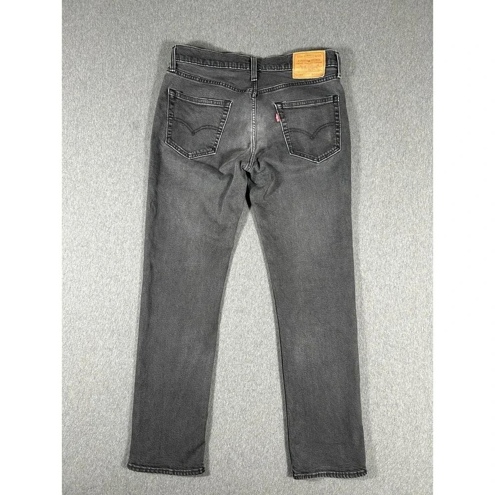 Levi's 511‎ Big E Premium Slim Fit Stretch Jeans Faded Black Denim Men's 33x30